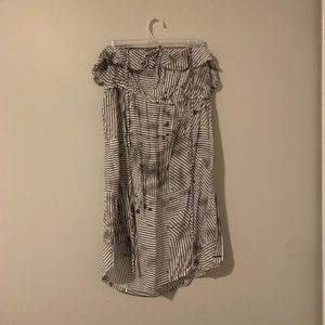 Hang Ten Cream and Gray Strapless Mini Dress or Coverup